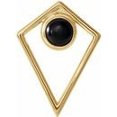 Black Black Onyx Pendant in 14 Karat Yellow Gold Onyx Cabochon Pyramid Pendant