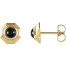 Black Black Onyx Earrings in 14 Karat Yellow Gold Onyx Geometric Earrings