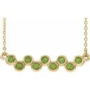 Genuine Peridot Necklace in 14 Karat Yellow Gold Peridot Bezel-Set Bar 16-18