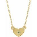 Genuine Peridot Necklace in 14 Karat Yellow Gold Peridot Heart 16