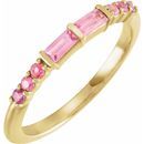 Multi-Gemstone Ring in 14 Karat Yellow Gold Pink Multi-Gemstone Stackable Ring