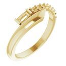 Genuine Sapphire Ring in 14 Karat Yellow Gold Pink Sapphire & 1/6 Carat Diamond Bypass Ring