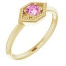 Genuine Sapphire Ring in 14 Karat Yellow Gold Pink Sapphire Geometric Ring