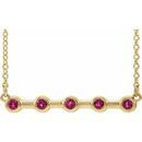 Pink Tourmaline Necklace in 14 Karat Yellow Gold Pink Tourmaline Bezel-Set Bar 16