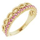 Pink Tourmaline Ring in 14 Karat Yellow Gold Pink Tourmaline Infinity-Inspired Stackable Ring