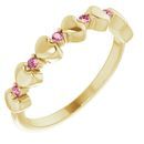 Pink Tourmaline Ring in 14 Karat Yellow Gold Pink Tourmaline Stackable Heart Ring