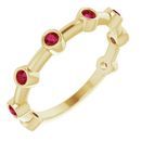 Natural Ruby Ring in 14 Karat Yellow Gold Ruby Bezel-Set Bar Ring