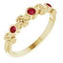 Genuine Ruby Ring in 14 Karat Yellow Gold Ruby Bezel-Set Ring