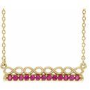 Genuine Ruby Necklace in 14 Karat Yellow Gold Ruby Infinity-InspiGenuine Bar 16
