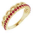 Natural Ruby Ring in 14 Karat Yellow Gold Ruby Infinity-InspiNatural Stackable Ring