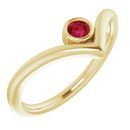 Genuine Ruby Ring in 14 Karat Yellow Gold Ruby Solitaire Bezel-Set 