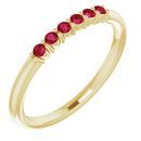 Genuine Ruby Ring in 14 Karat Yellow Gold Ruby Stackable Ring