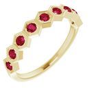 Natural Ruby Ring in 14 Karat Yellow Gold Ruby Stackable Ring