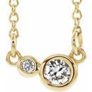 Genuine Sapphire Necklace in 14 Karat Yellow Gold Sapphire & .02 Carat Diamond 16