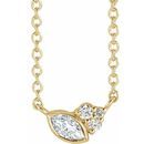 Genuine Sapphire Necklace in 14 Karat Yellow Gold Sapphire & .03 Carat Diamond 16