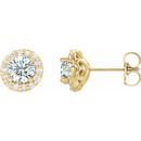 Genuine Sapphire Earrings in 14 Karat Yellow Gold Sapphire & 1/4 Carat Diamond Earrings