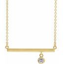 Genuine Sapphire Necklace in 14 Karat Yellow Gold Sapphire Bezel-Set 18