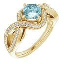 Genuine Topaz Ring in 14 Karat Yellow Gold Sky Genuine Topaz & 1/3 Carat Diamond Ring
