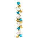 Multi-Gemstone Pendant in 14 Karat Yellow Gold Turquoise, Honey Topaz & 1/8 Carat Diamond Scattered Bar Pendant