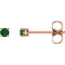 Shop 14 Karat Rose Gold 2.5mm Round Emerald Earrings