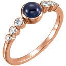 Buy 14 Karat Rose Gold Blue Sapphire & 0.17 Carat Diamond Ring