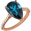 14 Karat Rose Gold London Blue Topaz & 0.25 Carat Diamond Ring