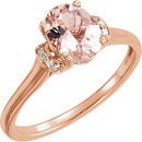 Shop 14 Karat Rose Gold Morganite & .05 Carat Diamond Ring