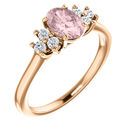 Shop 14 Karat Rose Gold Morganite & 0.20 Carat Diamond Ring