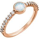 Shop 14 Karat Rose Gold Opal & 0.25 Carat Diamond Ring