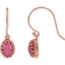 14 Karat Rose Gold Pink Tourmaline Earrings