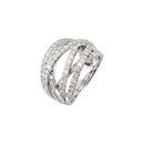 Diamond Ring in 14 Karat White Gold 1.5Carat Diamond Criss-Cross Ring Size 10.5