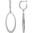 Diamond Earrings in 14 Karat White Gold 0.25 Carat Diamond Oval Silhouette Earrings
