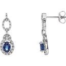 Buy 14 Karat White Gold Blue Sapphire & 0.25 Carat Diamond Earrings