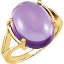 14 KT White Gold 16x12mm Cabochon Amethyst Ring