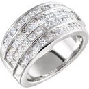 White Diamond Ring in 14 Karat White Gold 2 Carat Diamond Invisible Set Ring Size 5