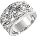 White Diamond Ring in 14 Karat White Gold 5/8 Carat Diamond Openwork Infinity-Inspired Band
