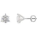 14 KT White Gold 6.5mm Round 3-Prong Threaded Post Earring Mounting