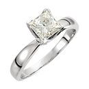 14 KT White Gold 6mm Square Forever Classic Moissanite Solitaire Engagement Ring