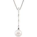 Cultured Freshwater Pearl Necklace in 14 Karat  Gold Freshwater Cultured Pearl & .09 Carat Diamond 18