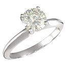 14 KT White Gold 7mm Round Forever Classic Moissanite Solitaire Engagement Ring