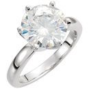 14 KT White Gold 8mm Round Forever Classic Moissanite Solitaire Engagement Ring