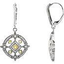14 KT White Gold Canary Yellow Sapphire & 1/2 Carat TW Diamond Earrings