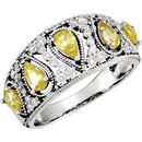 Deal on 14 KT White Gold Canary Yellow Sapphire & 0.33 Carat TW Diamond Ring