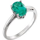 14 Karat White Gold Genuine Chatham Emerald Ring