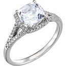 Shop 14 Karat White Gold White Sapphire & 0.20 Carat Diamond Ring