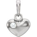 14 Karat White Gold Freshwater Pearl Heart Pendant
