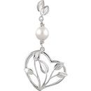 Shop 14 Karat White Gold Freshwater Pearl Leaf Heart Pendant