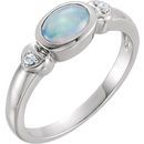 Natural Opal Ring in 14 Karat Natural Gold Opal & .03 Carat Diamond Accented Ring