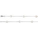 Cultured Freshwater Pearl Necklace in 14 Karat White Gold Pearl Station 18