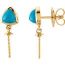 14 KT White Gold Turquoise Semi-set Earrings for Pearl